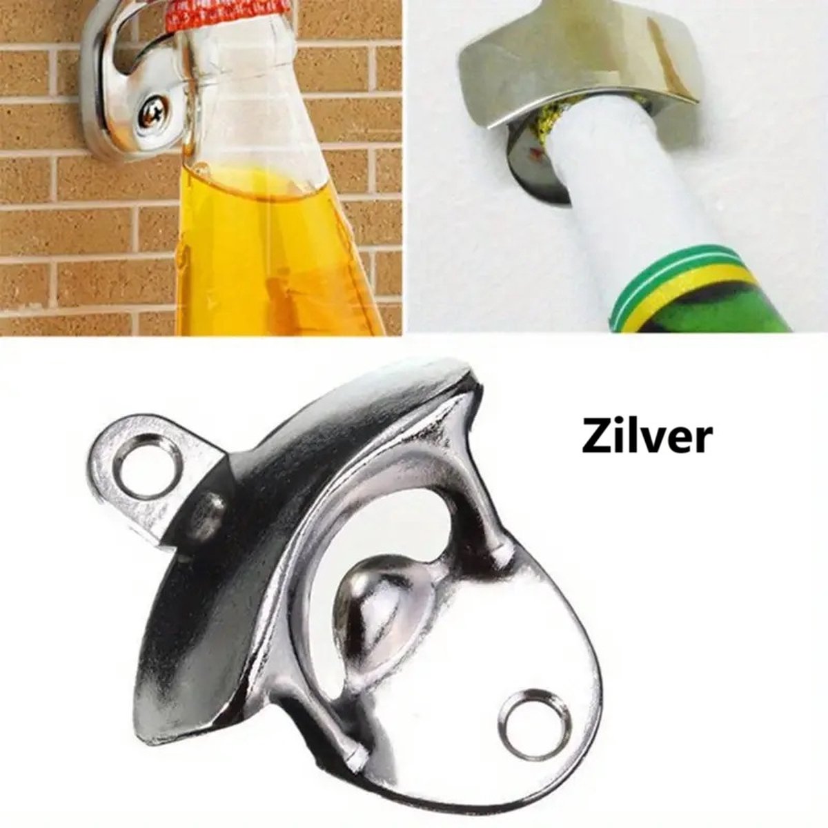 Wall Bottle Opener | Wall Bottle Opener | Wall Bottle Opener | Includes 2 Screws | Silver V1188-MS101-00562-1