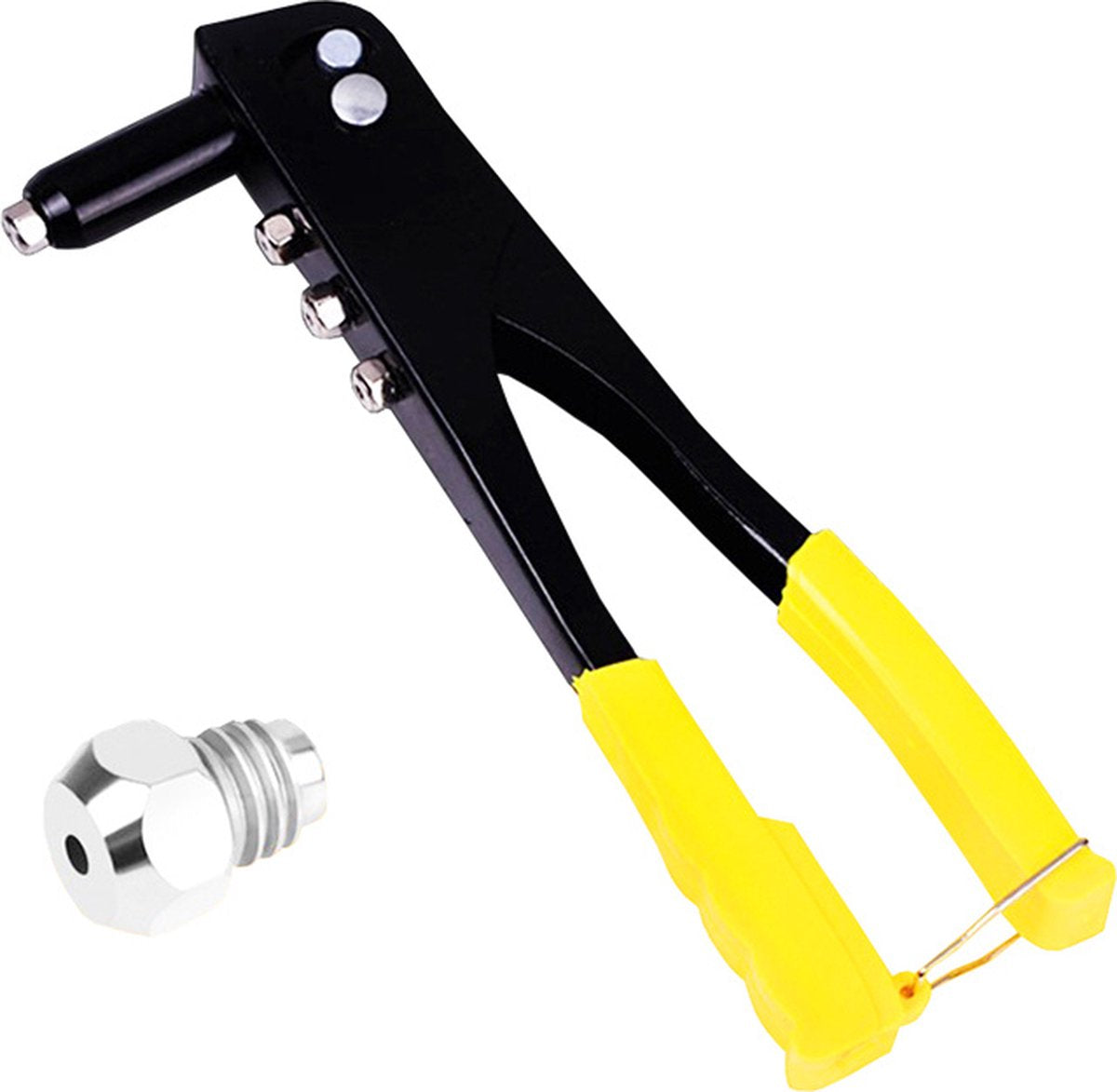 Rivet gun - Blind riveting tool - Pop rivet gun - with 4 tips for 2.4 mm, 3.2 mm, 4.0 mm, and 4.8 mm V1188-MS101-00565-1