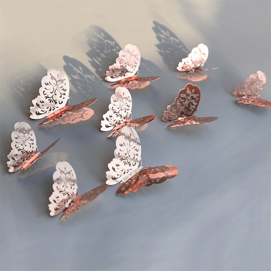 3D Wall Decoration Butterflies 12 Pieces | Wall Decoration | Wall Butterflies | Butterfly Wall Stickers | V1188-MS101-00566-1