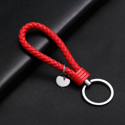 Luxury PU Leather Keychain | Key Holder | Woven Keychain | Universal | Red V1188-MS101-00570-1