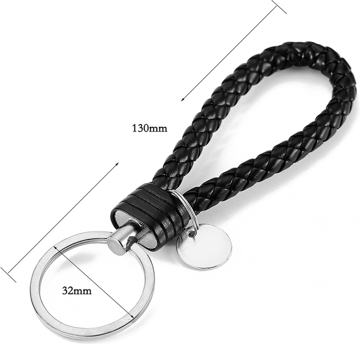 Luxury PU Leather Keychain | Key Holder | Woven Keychain | Universal | Red V1188-MS101-00570-1