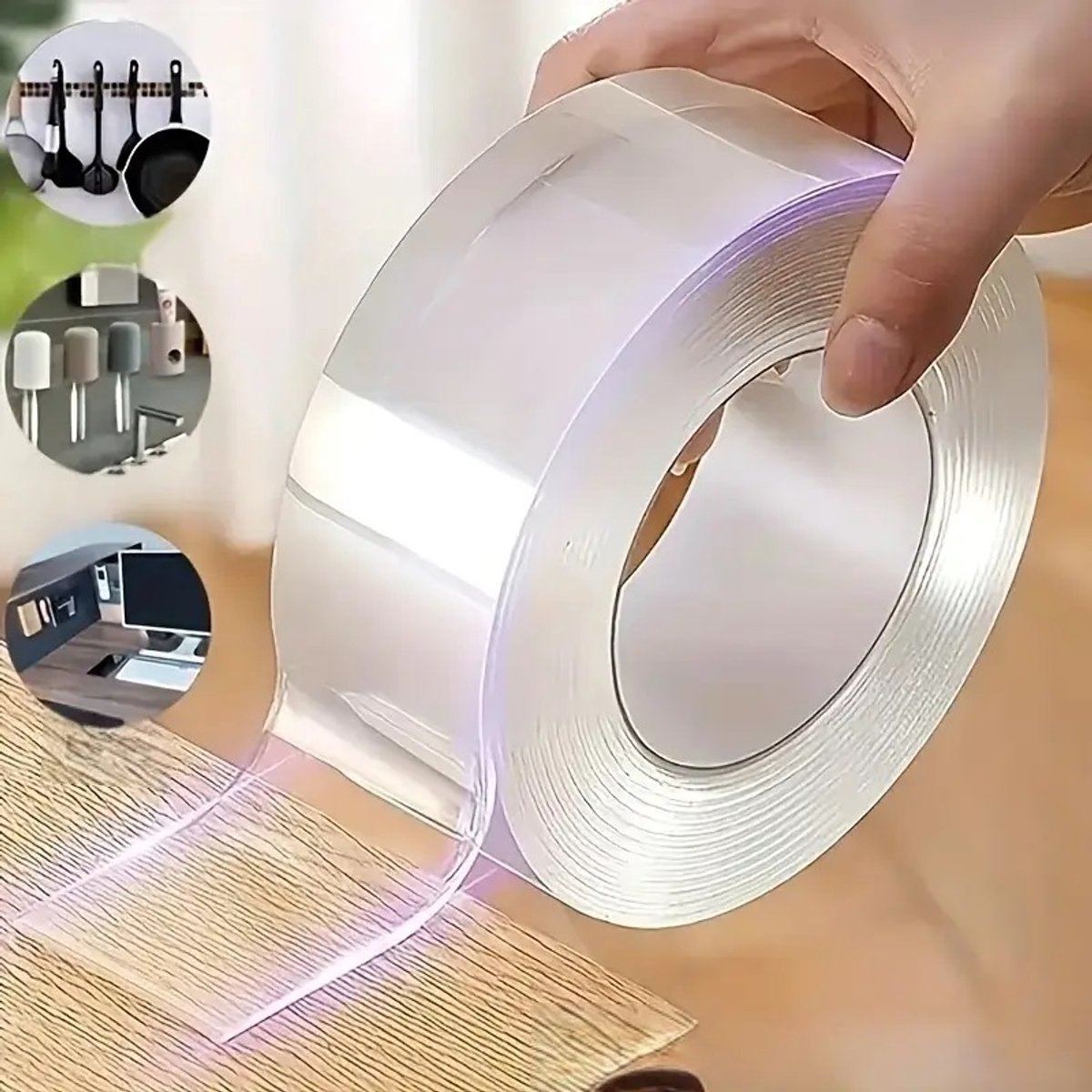 Nano Tape Extra Long! | Double-Sided Tape | Transparent | Reusable | Washable | 5 Meters V1188-MS101-00571-1