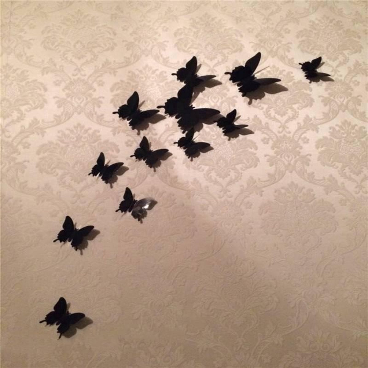 3D Wall Decoration Butterflies 12 Pieces | Wall Butterflies | Butterfly Wall Stickers | Solid Wall Stickers | V1188-MS101-00576-1