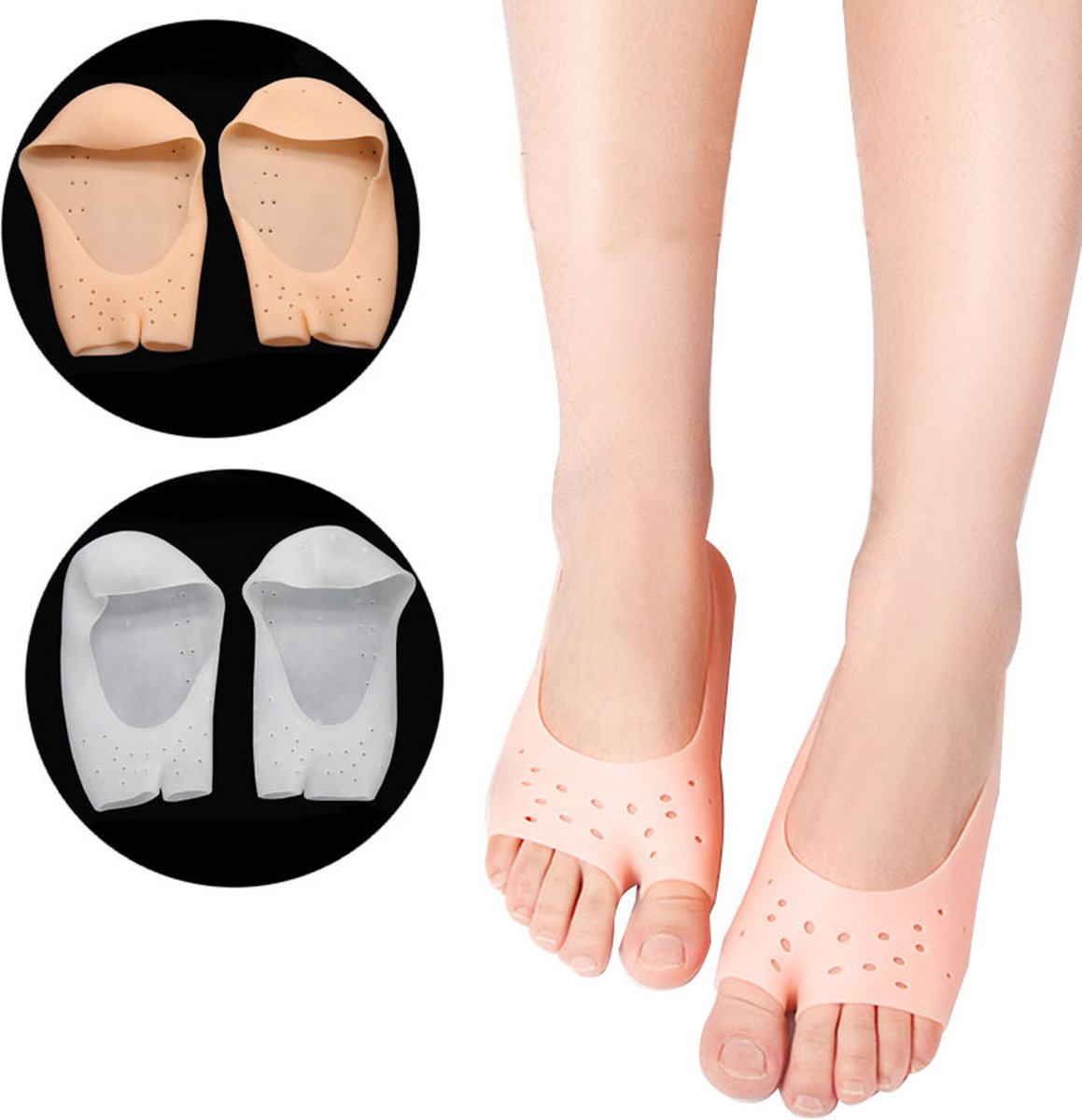 Silicone gel socks | Heel protectors | Heel insoles | Heel cushions | Heel socks | 1 pair | White V1188-MS101-00581-1
