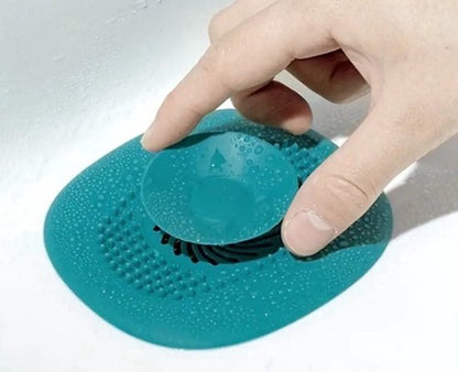2x Luxury Shower Drain | Drain Plug | Drain | Shower Tray | Hair Stopper | Silicone | Blue V1188-MS101-00590-1