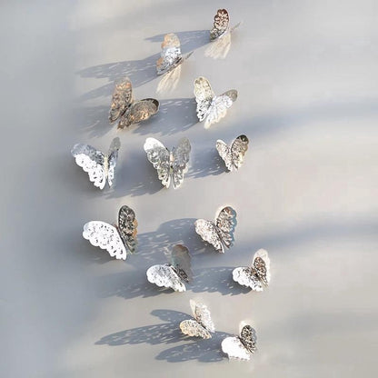 3D Wall Decoration Butterflies 12 Pieces | Wall Butterflies | Butterfly Wall Stickers | Solid Wall Stickers | V1188-MS101-00601-1