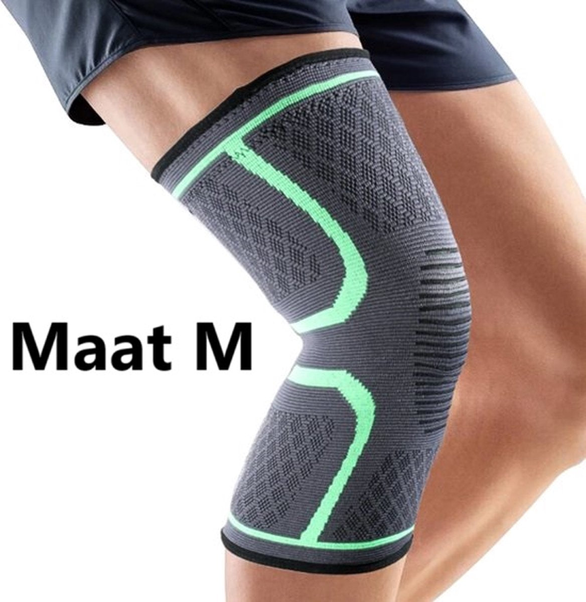 Compression Knee Brace | Knee Support | Knee Protector | Knee Bandage | Knee Support | 1 Piece | Black Green V1188-MS101-00609-1