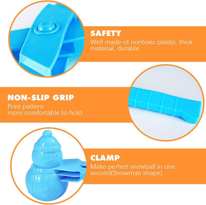 4 Pieces Snowball Maker for Children - Ball/Heart/Duck/Snowman - Safe PP Material V1188-MS101-00617-1