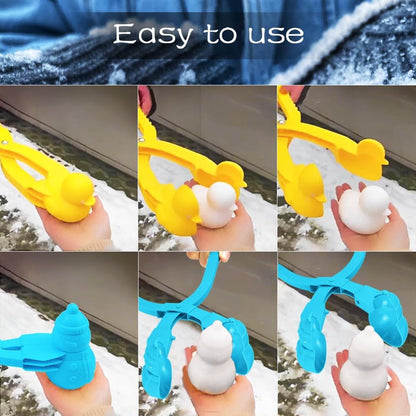 4 Pieces Snowball Maker for Children - Ball/Heart/Duck/Snowman - Safe PP Material V1188-MS101-00617-1