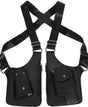 Shoulder bag with shoulder strap - leather shoulder pads - concealed leather wallet under the arm - V1188-MS101-00619-1