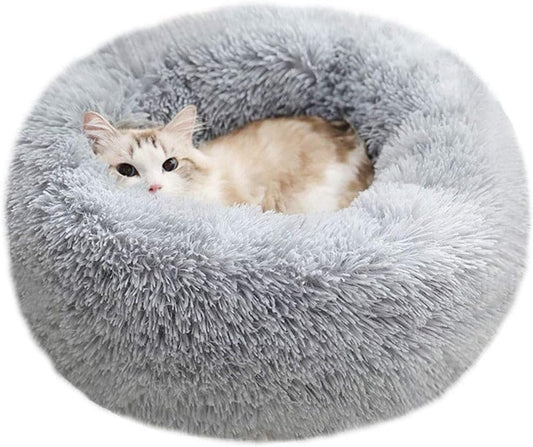 Cat baskets - Washable cat bed 20/24 inch - Dog baskets for small and medium-sized dogs - Anti-anxiety round, V1188-MS101-00620-1
