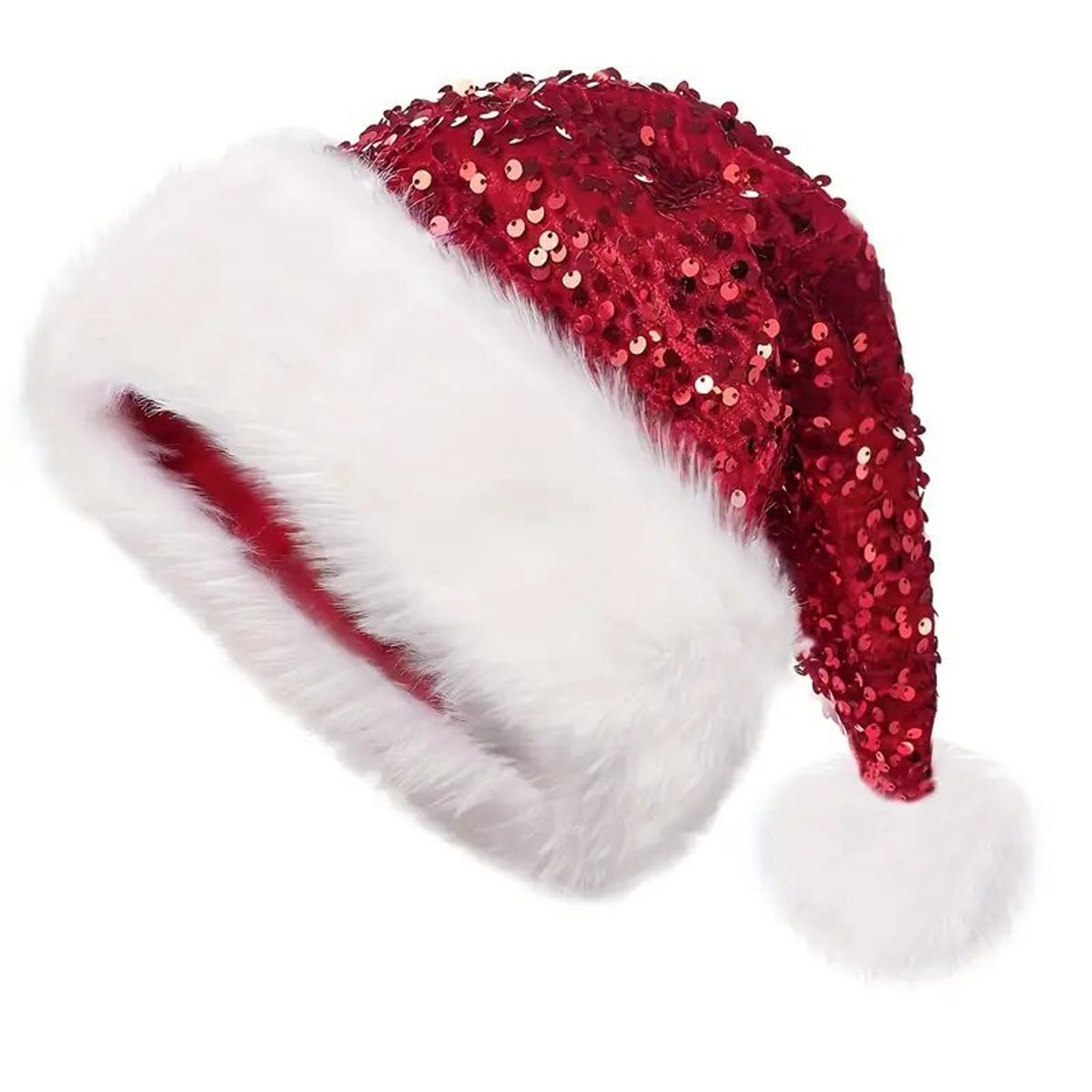 Santa Hat for Adults - Plush Santa Hat - Velvet Headwear - Lined and Dustproof V1188-MS101-00622-1