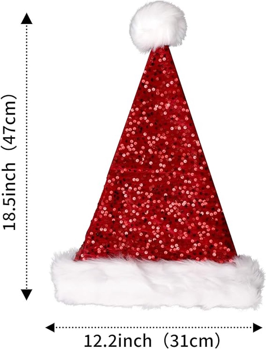 Santa Hat for Adults - Plush Santa Hat - Velvet Headwear - Lined and Dustproof V1188-MS101-00622-1