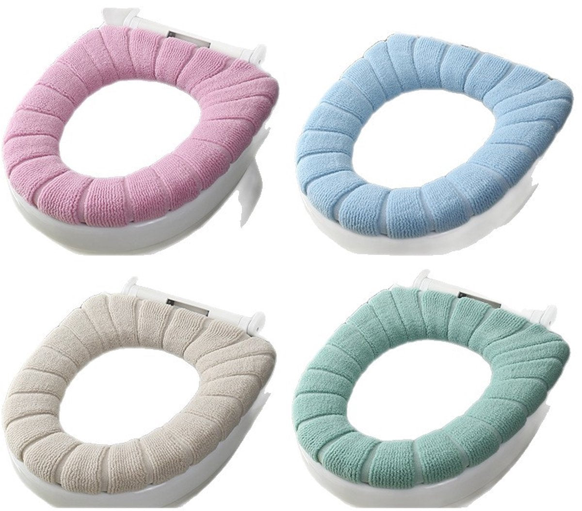 Toilet seat cushion 4-pack - Warm stretch, universal, washable V1188-MS101-00624-1
