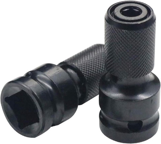 2-Pack Screwdriver Adapter - 1/2 inch Square Drive to 1/4 inch Hex Female - Suitable for Impact Air and V1188-MS101-00630-1