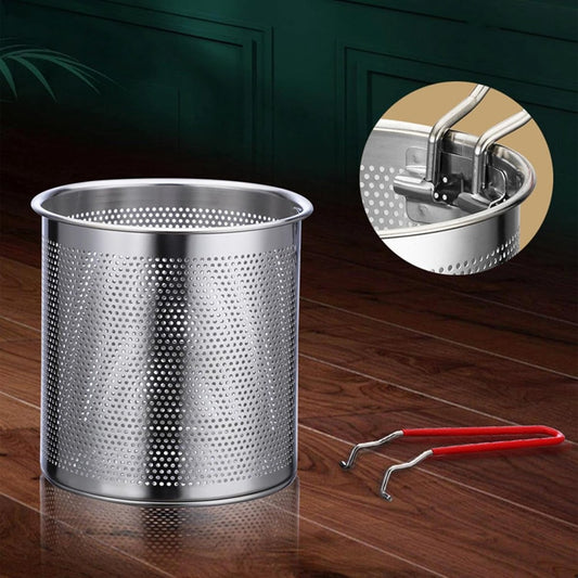 Stainless steel deep fryer - with frying basket and handle - durable, food-grade outdoor mini deep fryer - V1188-MS101-00631-1