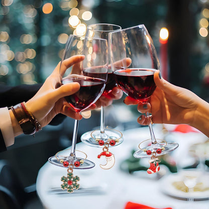Christmas Wine Glass Charms 30-piece - Identification, holiday theme, drink markers V1188-MS101-00632-1
