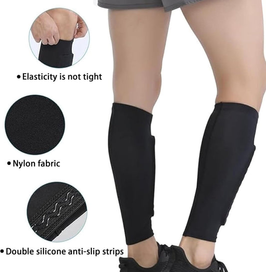Shin guards-football shin guards - Honeycomb compression sock type football shin guards - Suitable for boys, V1188-MS101-00633-1