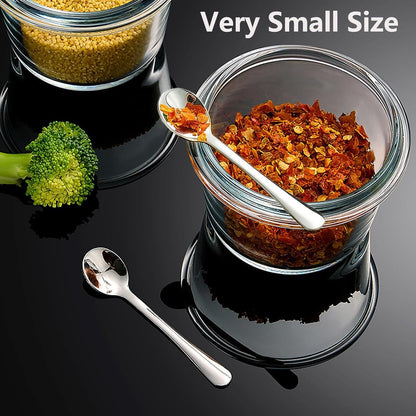8 Mini Stainless Steel Spice Spoons - 7.3cm - For Salt, Sugar & Honey V1188-MS101-00634-1