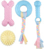 4 PCS Puppy Chew Toys - Relieves teething - Soft rubber & rope toys - Durable and interactive - Suitable for V1188-MS101-00637-1