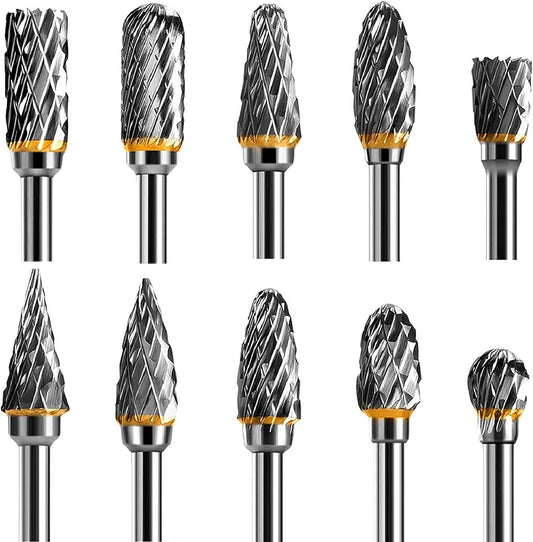 Double-sided carbide rotary cutter - Carbide rotary cutter set - 1/8" shank cutters, drill bits, DIY V1188-MS101-00640-1