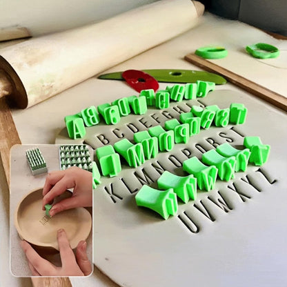 Alphabet Stamps - Lowercase letters, for clay pots/fondant, DIY, 26 alphabet book V1188-MS101-00641-1