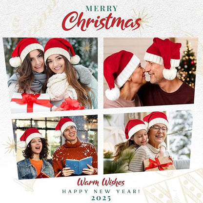 Knitted Santa hat - Washable and colorfast - Soft, warm, long - Decorative Santa hat V1188-MS101-00648-1