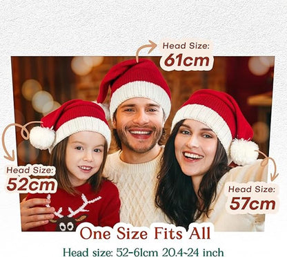 Knitted Santa hat - Washable and colorfast - Soft, warm, long - Decorative Santa hat V1188-MS101-00648-1