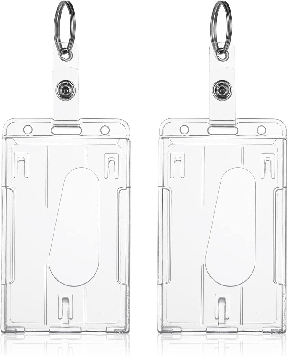 ID card holders with keychains - 2-pack - Durable ID card holders - Keychains - Transparent card protectors - V1188-MS101-00655-1