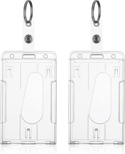 ID card holders with keychains - 2-pack - Durable ID card holders - Keychains - Transparent card protectors - V1188-MS101-00655-1