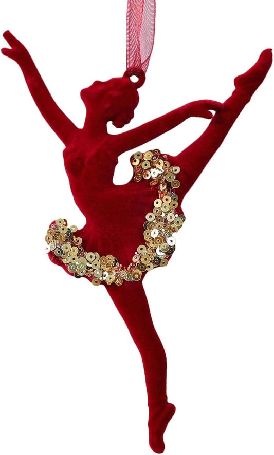 Velvet Christmas tree hangers - Christmas tree decorations - Festive hanging decorations with gold sequins - V1188-MS101-00656-1