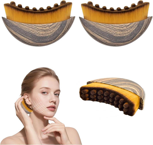 2-pack facial lymphatic drainage brushes - Cleansing dry brush - Skin care - Chin and jawline shaping - V1188-MS101-00657-1