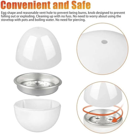 Egg cooker - Pressure cooker with 4 eggs for hard and medium-boiled eggs - Fast microwave egg cooker - V1188-MS101-00659-1