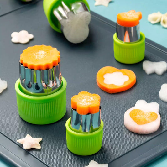 9-piece stamp set with fruit and vegetable cutter - Love heart, star, flower, and animal shapes - Creative V1188-MS101-00662-1