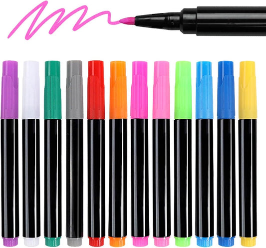 12-color markers - Neon wet/dry erase - For LED notice boards, fine tip V1188-MS101-00663-1