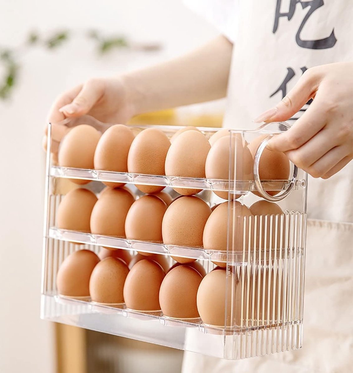 Egg carton - Suitable for 30 eggs - Egg storage box specifically for the refrigerator - Three-layer V1188-MS101-00667-1