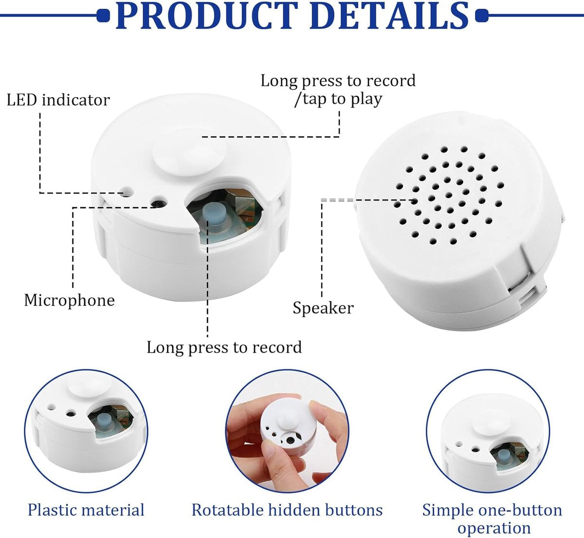 Voice Recorder for Plush - 30 seconds, customizable, DIY gift V1188-MS101-00669-1