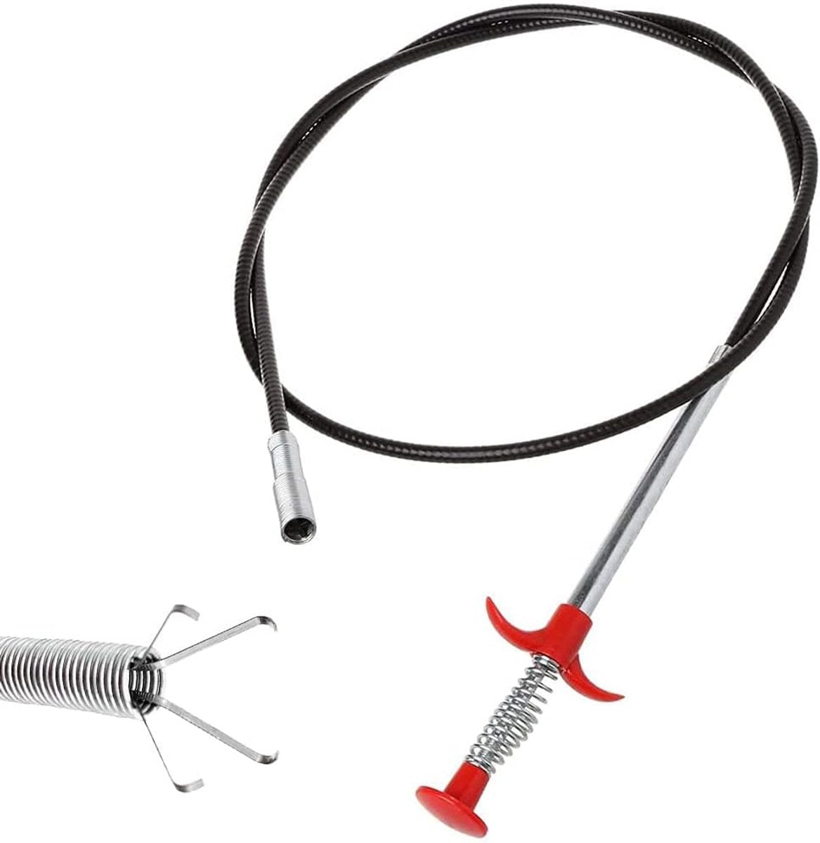 Sink plunger - Flexible drain cleaner - Gripper with 4 claws - For kitchen sink and bath - Retractable poles V1188-MS101-00670-1