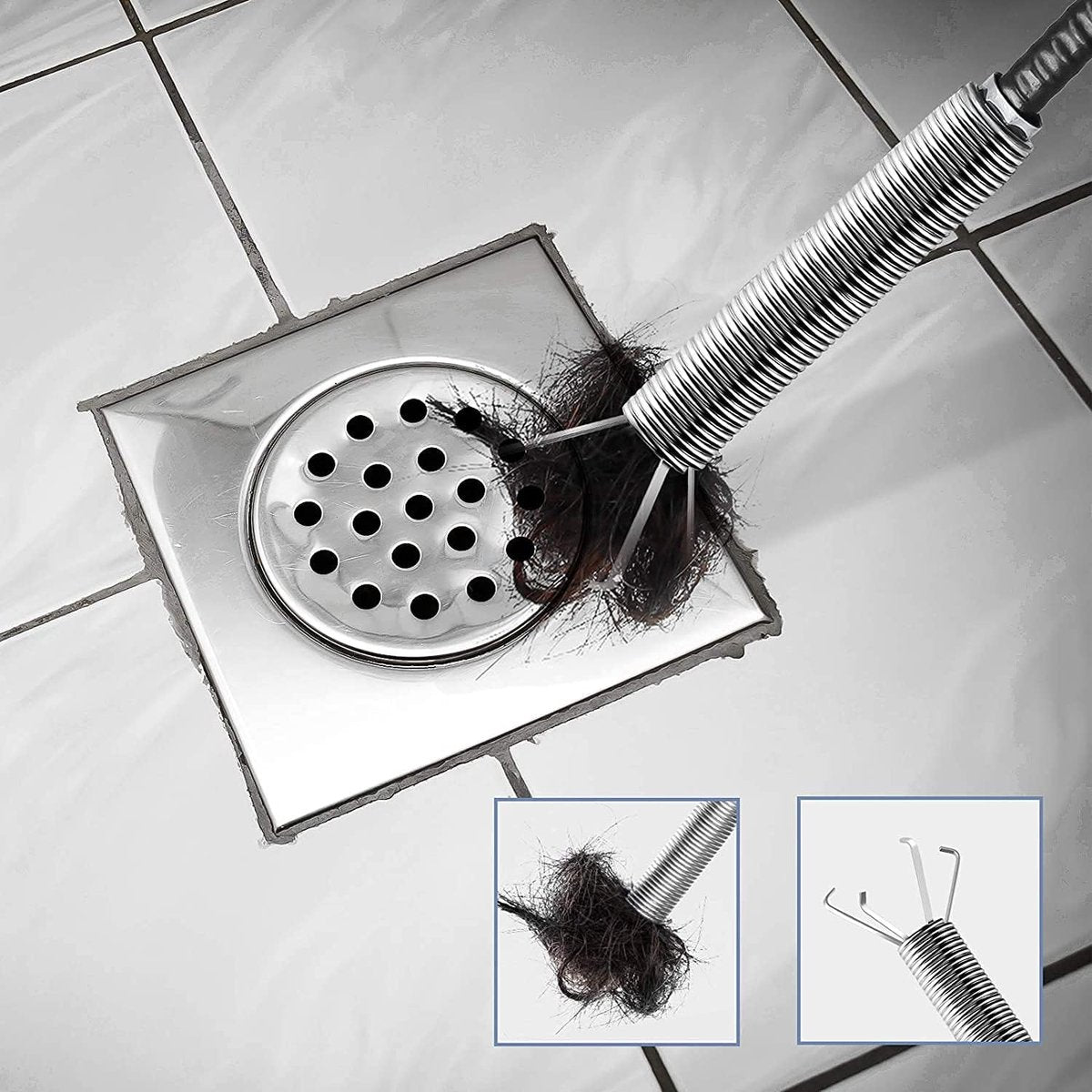 Sink plunger - Flexible drain cleaner - Gripper with 4 claws - For kitchen sink and bath - Retractable poles V1188-MS101-00670-1