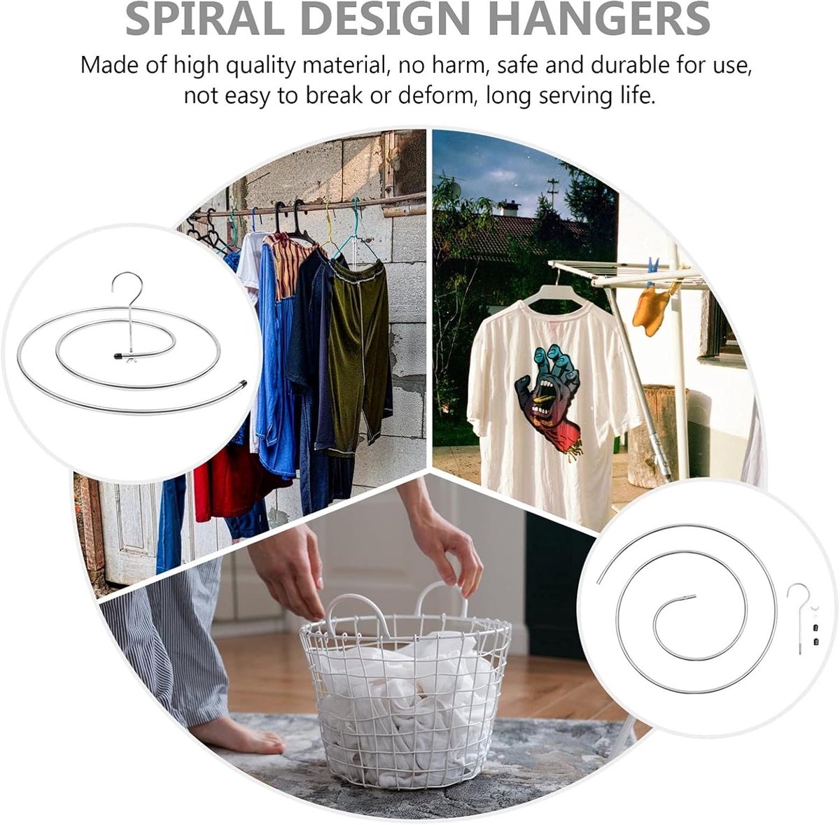 Spiral Drying Rack - 2-Piece Set - Windproof - For Bedding, Towels & Clothing - Rotatable & Space-Saving V1188-MS101-00671-1