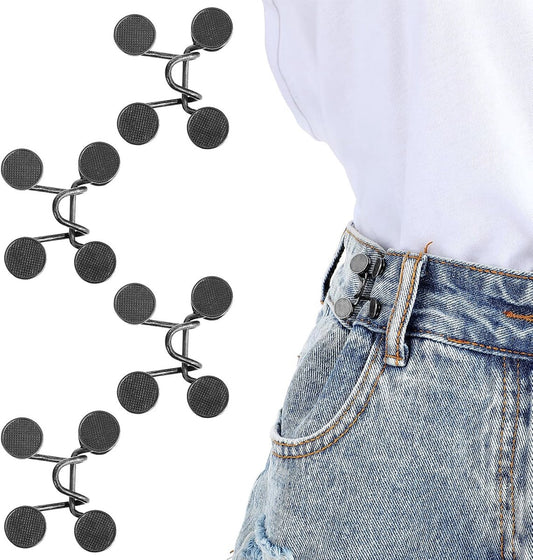 Waistband reinforcement clip - Set of 4 pieces - Adjustable belt buckle without rivets - Jeans button pin - V1188-MS101-00674-1
