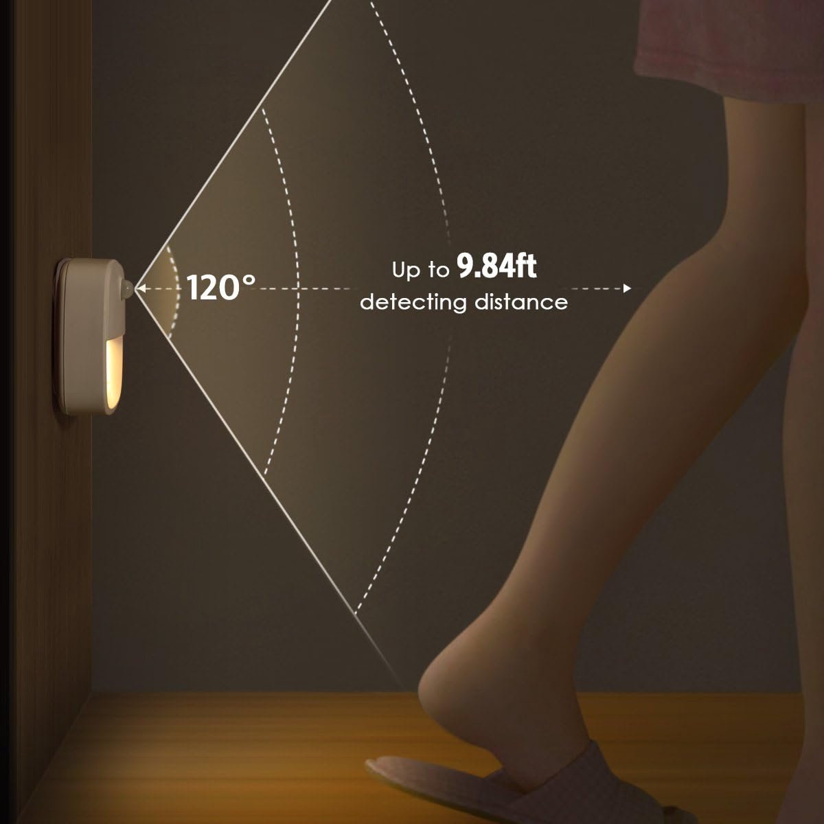 Indoor lighting with motion sensor - Battery-operated stair lighting - Wireless stick-on LED night light - V1188-MS101-00685-1