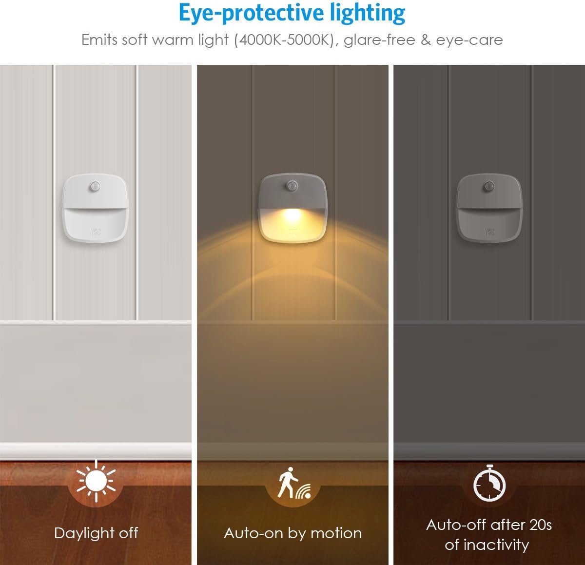 Indoor lighting with motion sensor - Battery-operated stair lighting - Wireless stick-on LED night light - V1188-MS101-00685-1