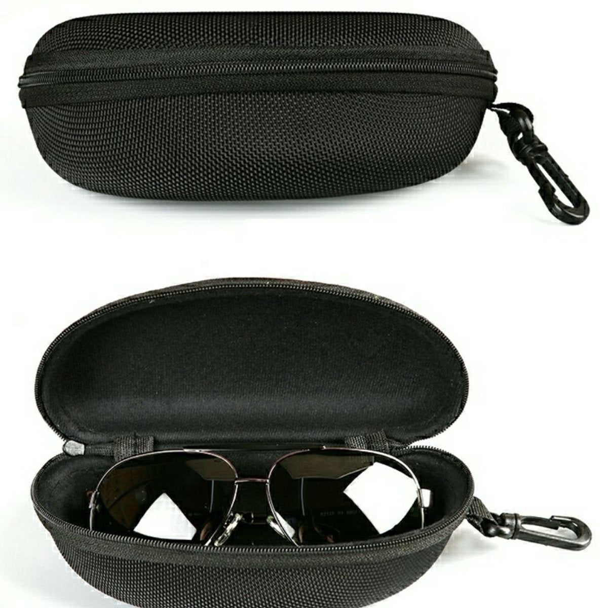 Portable Glasses Case Hard Case - Glasses Pouch - Waterproof Sunglasses Storage - Hard Box With Zipper and V1188-MS101-00692-1