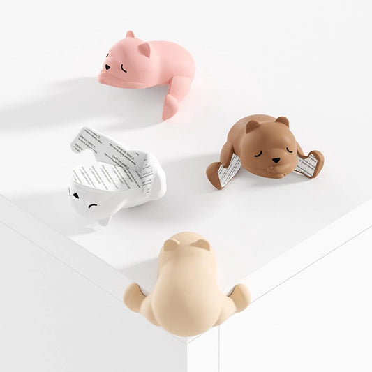 4 Sleepy Bear Corner Protectors - Child Safety and Baby Security - Soft Cartoon Bear Design - Cushioning Edge V1188-MS101-00696-1