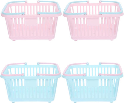 4 Pieces Mini Shopping Basket Toys - Plastic with Handle - For Children Pretend Play V1188-MS101-00705-1
