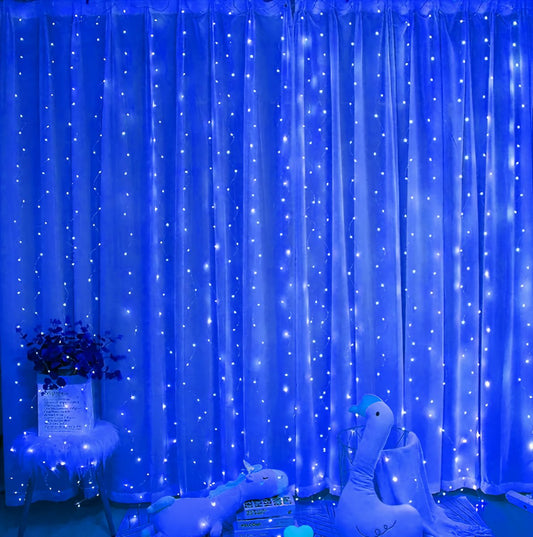 Curtain lights, Christmas lights - 300 LEDs, 8 light modes, copper string lights with remote control, USB V1188-MS101-00712-1