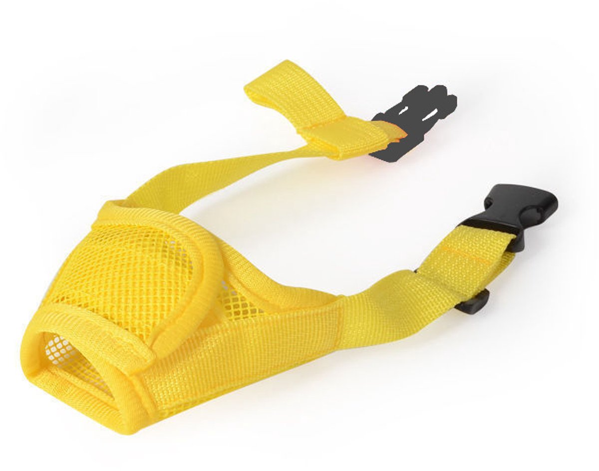 Muzzle for dogs - Soft, breathable - Small dogs, size M yellow V1188-MS101-00715-1