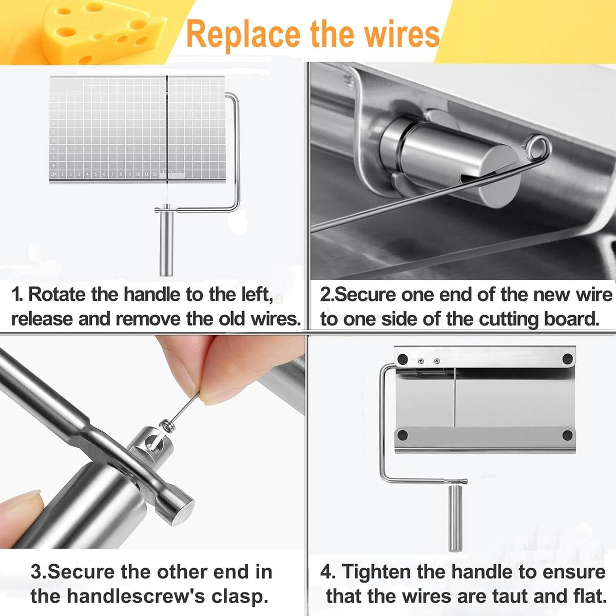 Cheese Slicer with Measuring Scale - 6 Interchangeable Blades - Precision Cutting - Dishwasher Safe - Cheese V1188-MS101-00716-1
