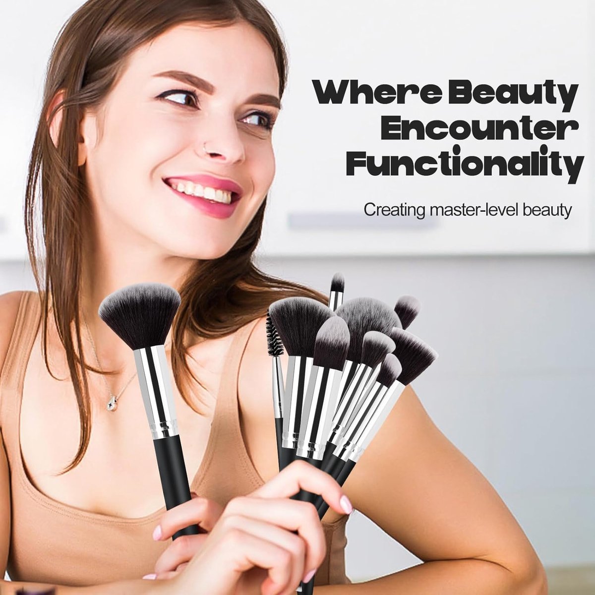 Make Up Brush Set - Brush Sets - Foundation Brush - Eyeshadow Brushes - Powder Brush - Makeup Brushes - V1188-MS101-00717-1